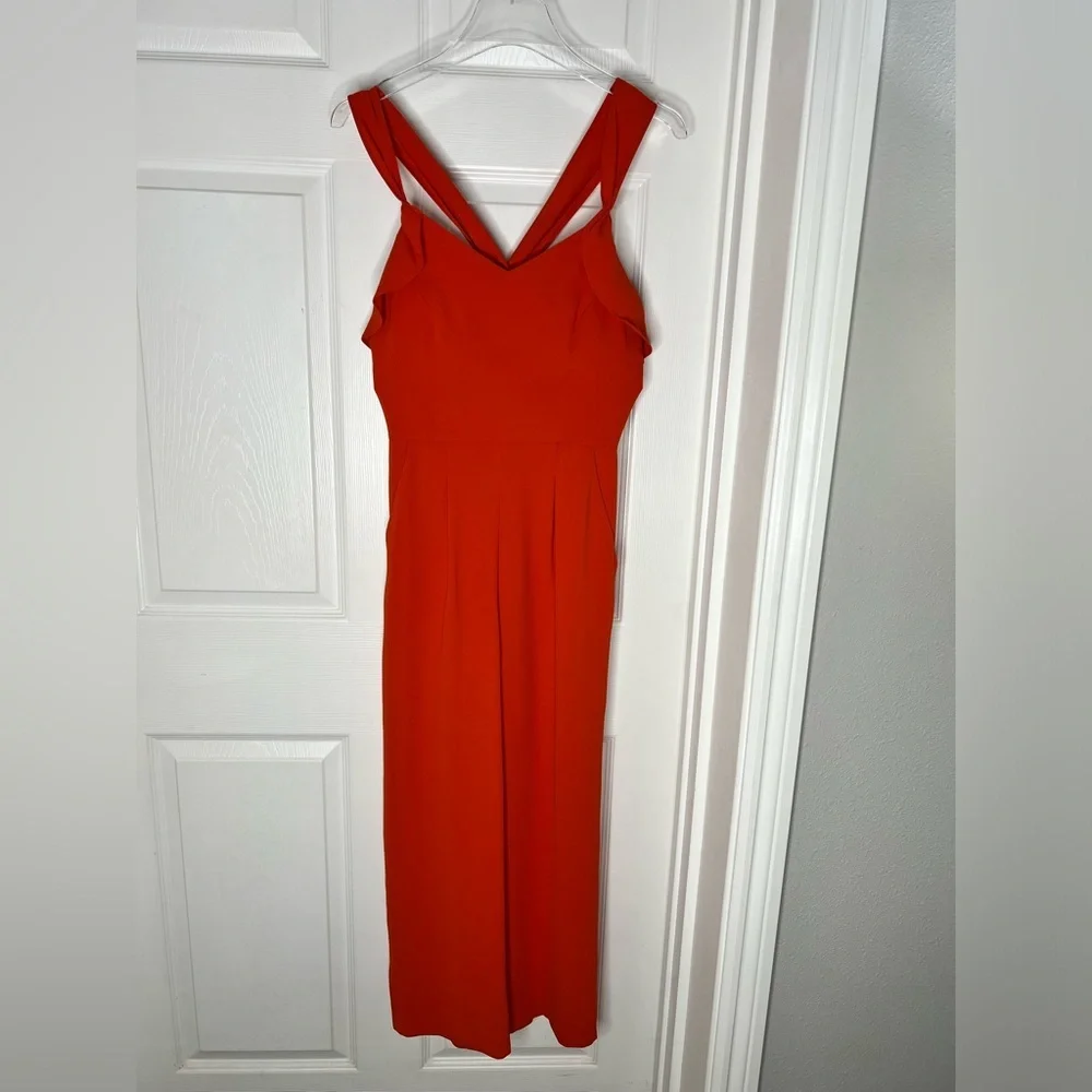 Reiss Open Back Pants Jumpsuit Orange Sz 2